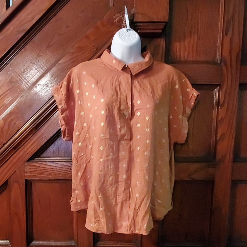 FINAL SALE A.n.d ea.wy brown shirt,  size XL